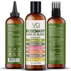 Blend Of Pure Rosemary Oil For Hair Growth With Castor, 6 Fl Oz (Pack of 1)