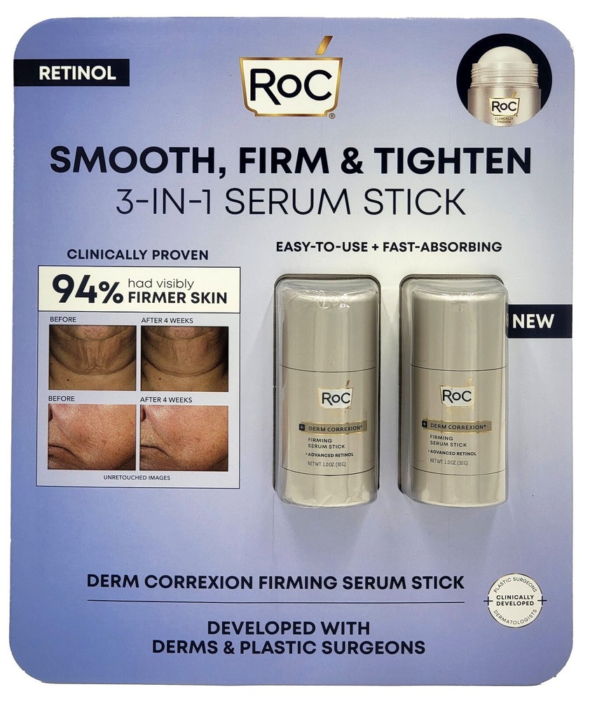 RoC Derm Correxion firming 3 in 1 serum stick 1.0 oz, 2 pack