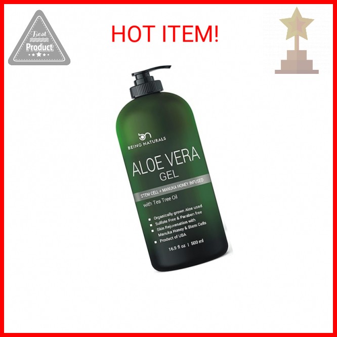 Aloe vera Gel – from 100% Pure Organic Aloe Infused with Manuka Honey, Stem Cell