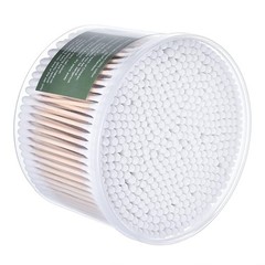 MONCOM 500 Count Double Round Thick Tips Cotton Swabs, Strong bamboo sticks | Fu