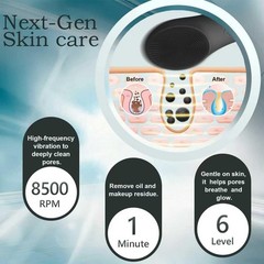 Electric Facial Cleansing Brush with 6 Speed Vibrating Silicone Face Scrubber