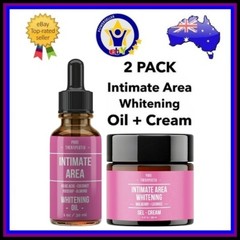 2 Pack – Intimate Area Skin Whitening Bleaching Serum Lightening Oil + Gel Cream