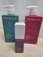 3 MEDIX 5.5 Body Wash Glycolic+Lactic And Retinol + Ferulic Acid Vitamin F Serum