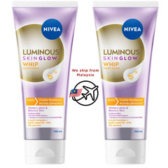 NIVEA Luminous Skin Glow Whip Wash Foam Cleanser 100ml – 2 Pack