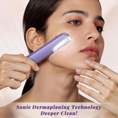 Galtxen Dermaplaning Tool for Women – Facial Exfoliation & Peach Fuzz Purple