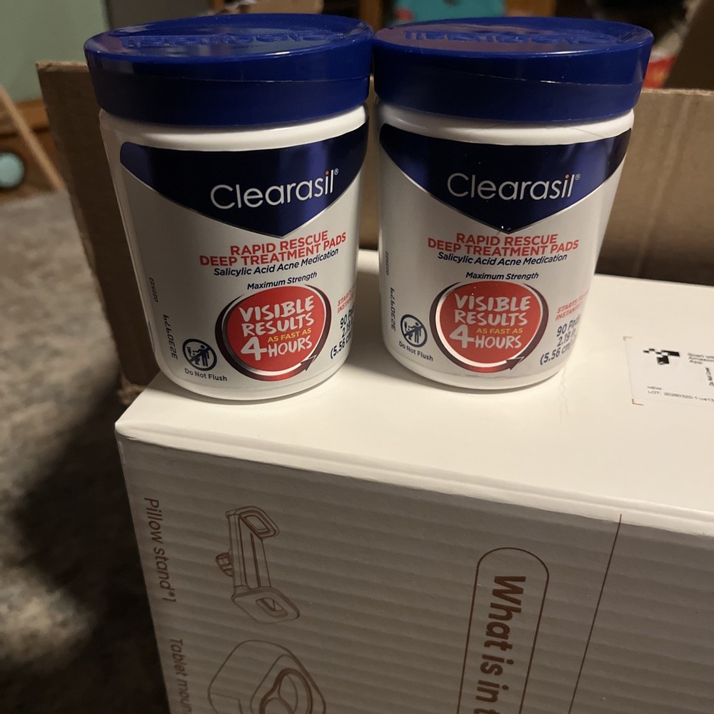 Clearasil Rapid Rescue Deep Treatment Acne Pads 90ct Pack of 2 Exp. 10/27