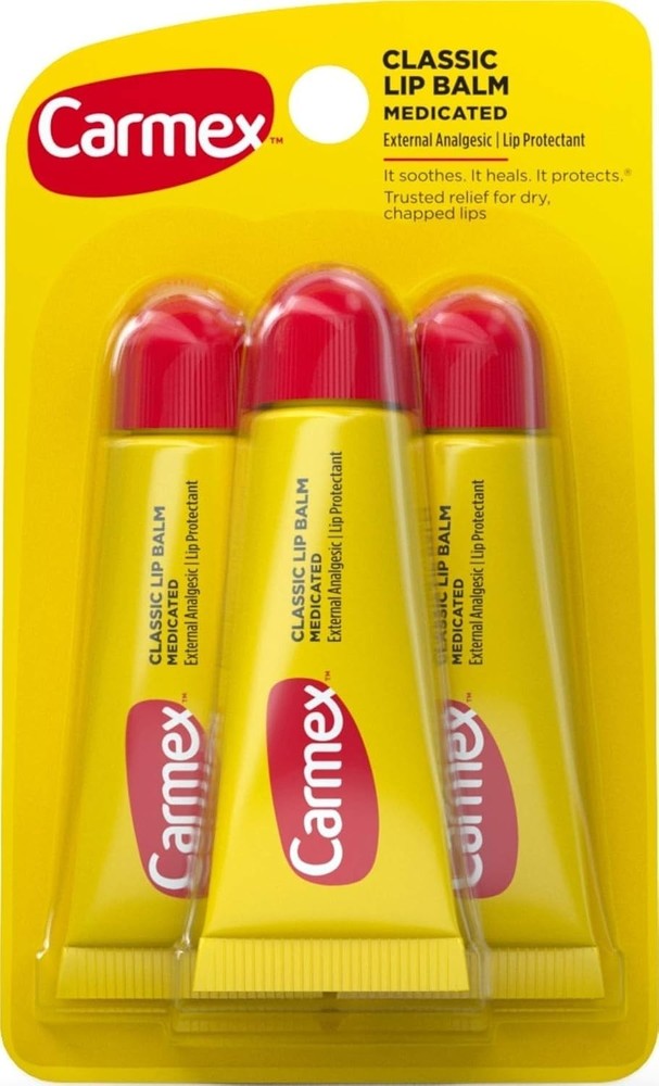 Carmex Original Flavor Moisturizing Lip Balm Tube Value Pack,0.35 Ounce (3 Count