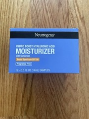 Neutrogena Hydro Boost SPF 50 Moisturizer Hyaluronic Acid 12 x 0.5oz Samples