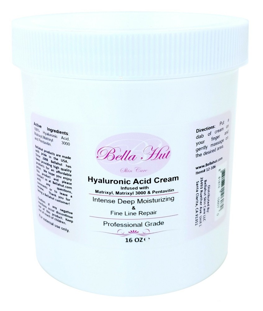 BELLAHUT – 16 OZ. HYALURONIC ACID CREAM MOISTURIZER – INTENSE MOISTURIZING