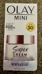 Olay MINI SUPER CREAM Dark Spots Fine Lines 24 HR Hydrate SPF 30 .5 oz
