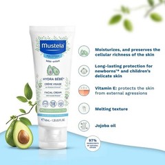 Mustela Hydra Bebe Facial Cream With Vitamin E 40ml baby Face moisturizer y518