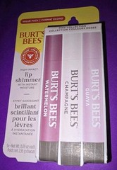 Burt’s Bees Lip Shimmer Pink Collection 3 Pack Watermelon Champagne Guava New