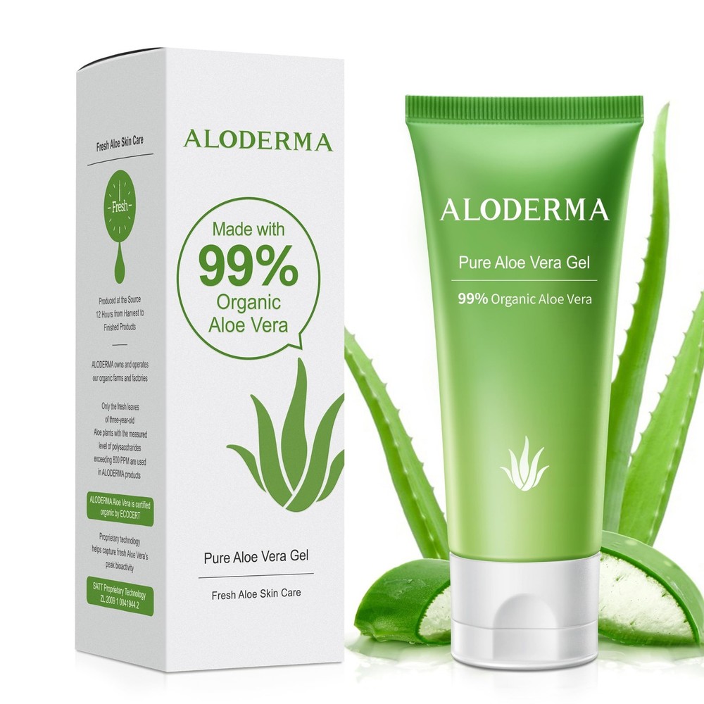 Aloderma 99% Organic Aloe Vera Gel Made within 12 Hours of Harvest Face & Body