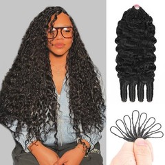 Crochet Hair 14 Inch 120g Burmese Curly Natural Black Knotless Goulus Human