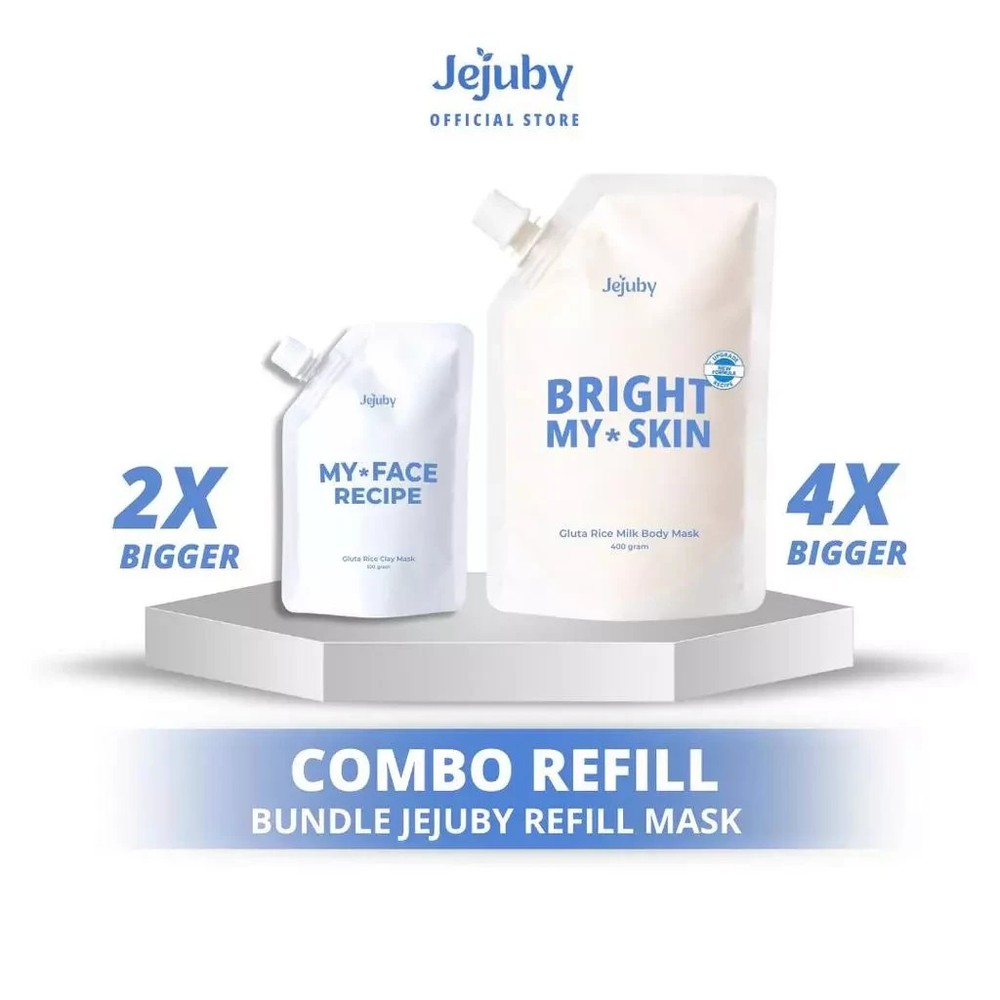 Bundle Set Jejuby Brightening Body Mask 400ml + Gluta Rice Clay Mask 100ml