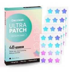 Dazzlook Cute Blue Star Pimple Patch with 1 Count (Pack of 48), Clear