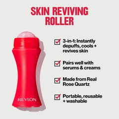 Revlon 3 in 1 Rose Quartz Facial Roller Cools Depuffs Revives Sensitive Skin