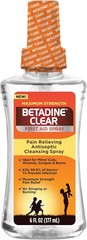 Betadine Clear First Aid Spray, Max Strength Pain Relieving Antiseptic – 6 oz