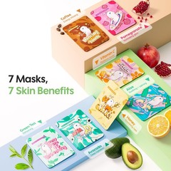 ZealSea Face Masks Skincare for Women, 7 Count (Pack of 1), Multicolor