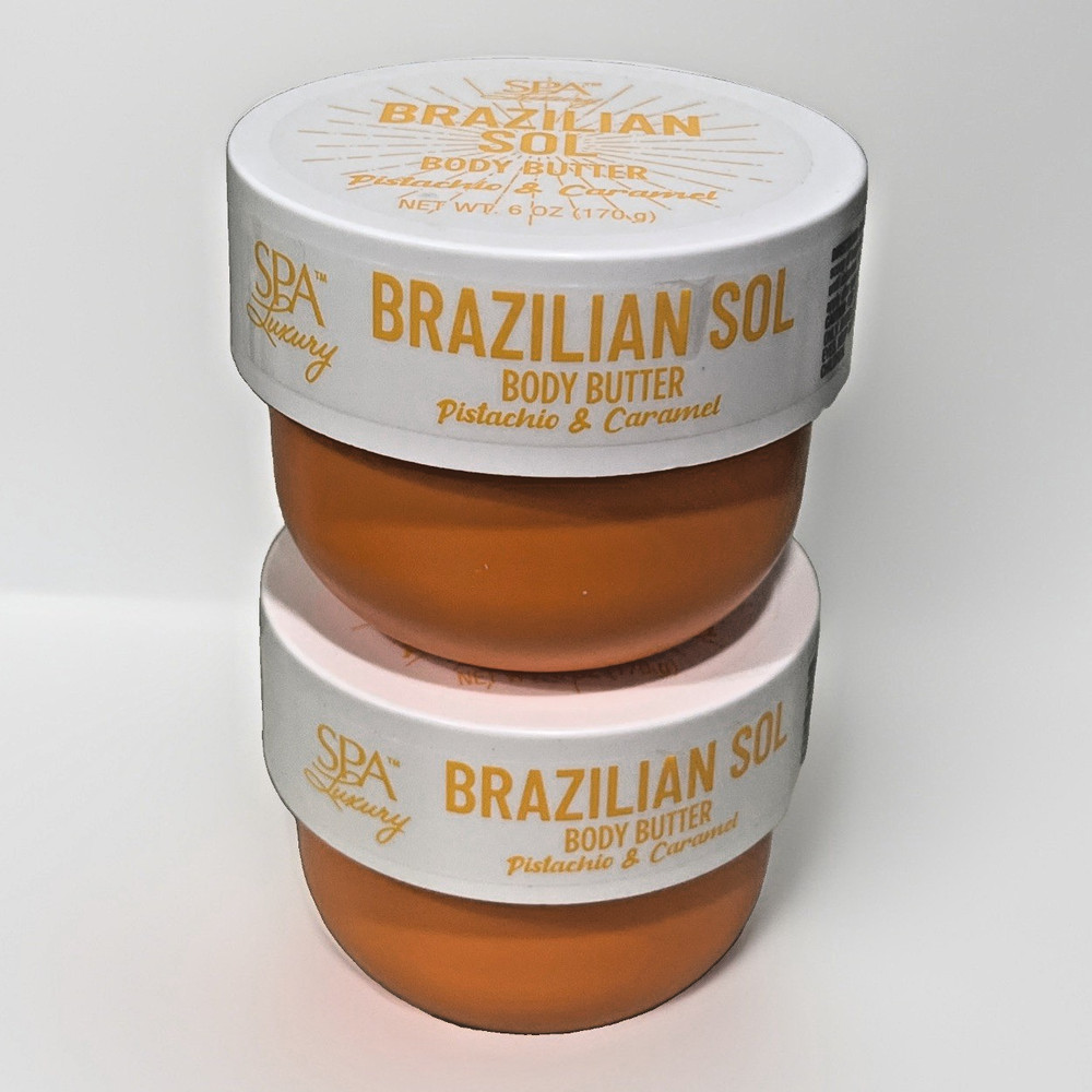 Spa Luxury Brazilian Sol Body Butter Pistachio & Caramel 6oz Two Units New