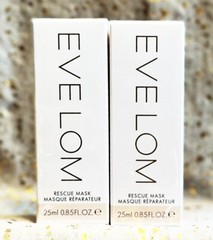 2x~EVE LOM~Rescue Mask~25ml / 0.85 fl oz each~Travel Size~New in Sealed Box~