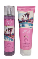 NEW Bath & Body Works Meet Me In Miami Hydrating Body Cream 8 oz + Body Mist