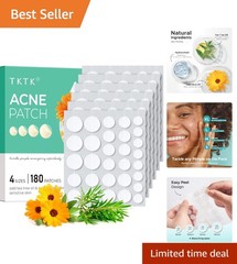 Tea Tree & Calendula Oil Hydrocolloid Acne Stickers – 180 Count for Clear Skin