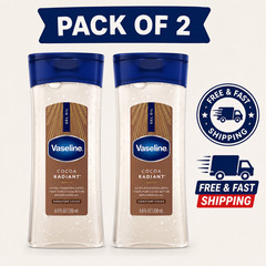 Vaseline Cocoa Radiant Moisturizing Body Gel Oil 6.8 oz Pack of 2