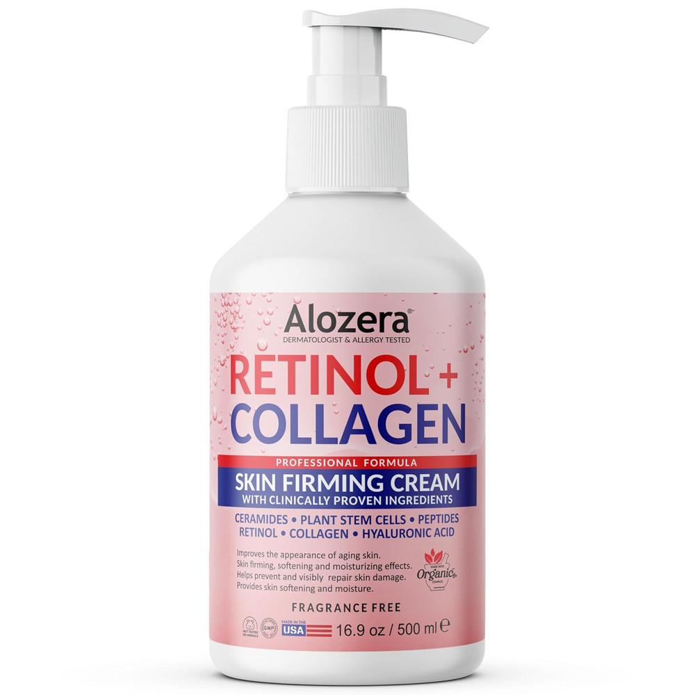 Alozera Skin Firming Retinol Collagen Body Lotion with Stem Cells for Aging Skin
