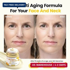 Retinol Cream for Face Anti Aging: Wrinkle Cream for Face Neck with Collagen Hya