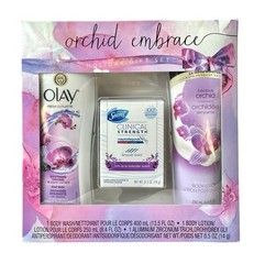 Olay 3 Pc Gift Set Luscious Embrace Orchid Body Lotion + Body Wash + Deodorant