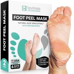Foot Peel Mask For Dry Cracked Feet – 2 Pack Peeling Mask Removes Dead Skin And