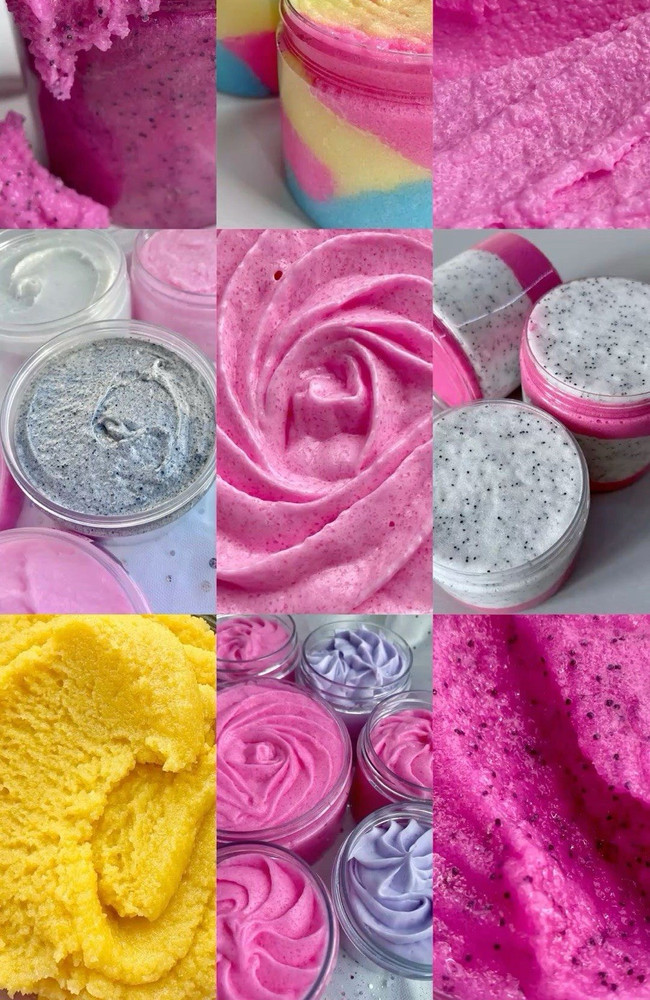Multicolor Cream Body Scrub Set Full Body Exfoliator Assorted Lot