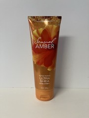 Bath & Body Works Sensual Amber Ultra Shea Body Cream 8 oz 95% Full