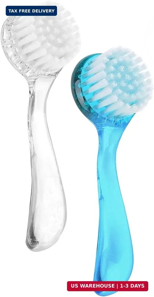 2 Pcs Face Brushes for Cleansing Set Small Manual Exfoliating Brushes for Cleani