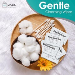 Bulk Makeup Remover Wipes | 50 Count | Individually Wrapped, Gentle Cleansing, A