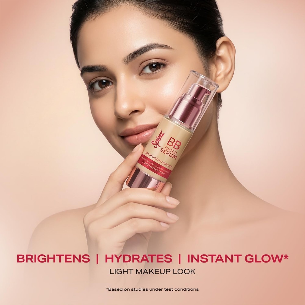 Spinz BB Tinted Serum with 5% Nia-Butin Complex Brightens & Evens Skin Tone 30ml