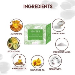 Jovees Herbal Night Cream with Avocado for Nourishing and Glowing &even Skin 50g