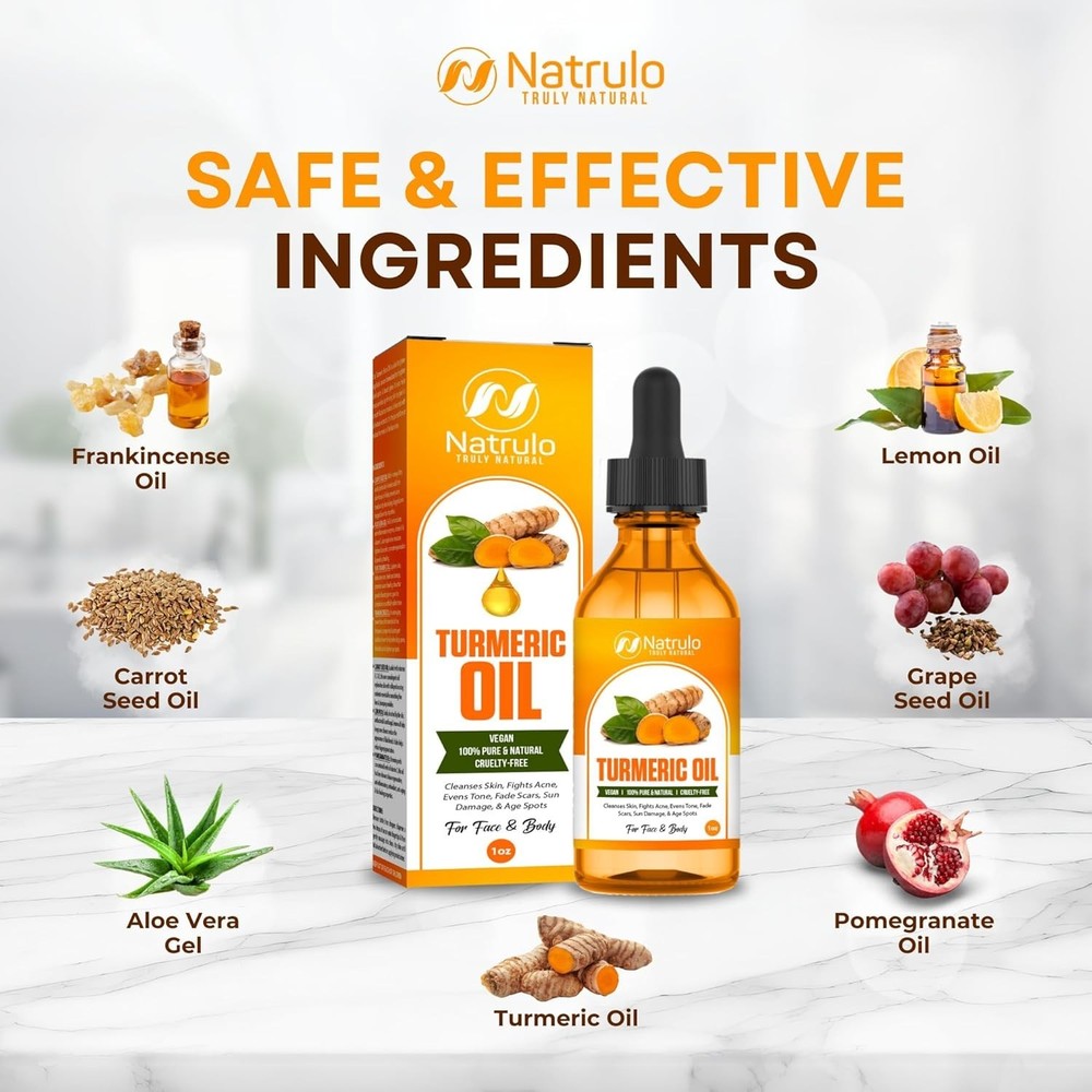 Turmeric Oil – Dark Spot Facial Serum for Face & Body – Natural Skin Brightening