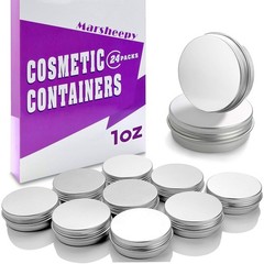 30 ml（1 oz）24 Pack Silver Aluminum Round Lip Balm Tin Storage Jar Containers …