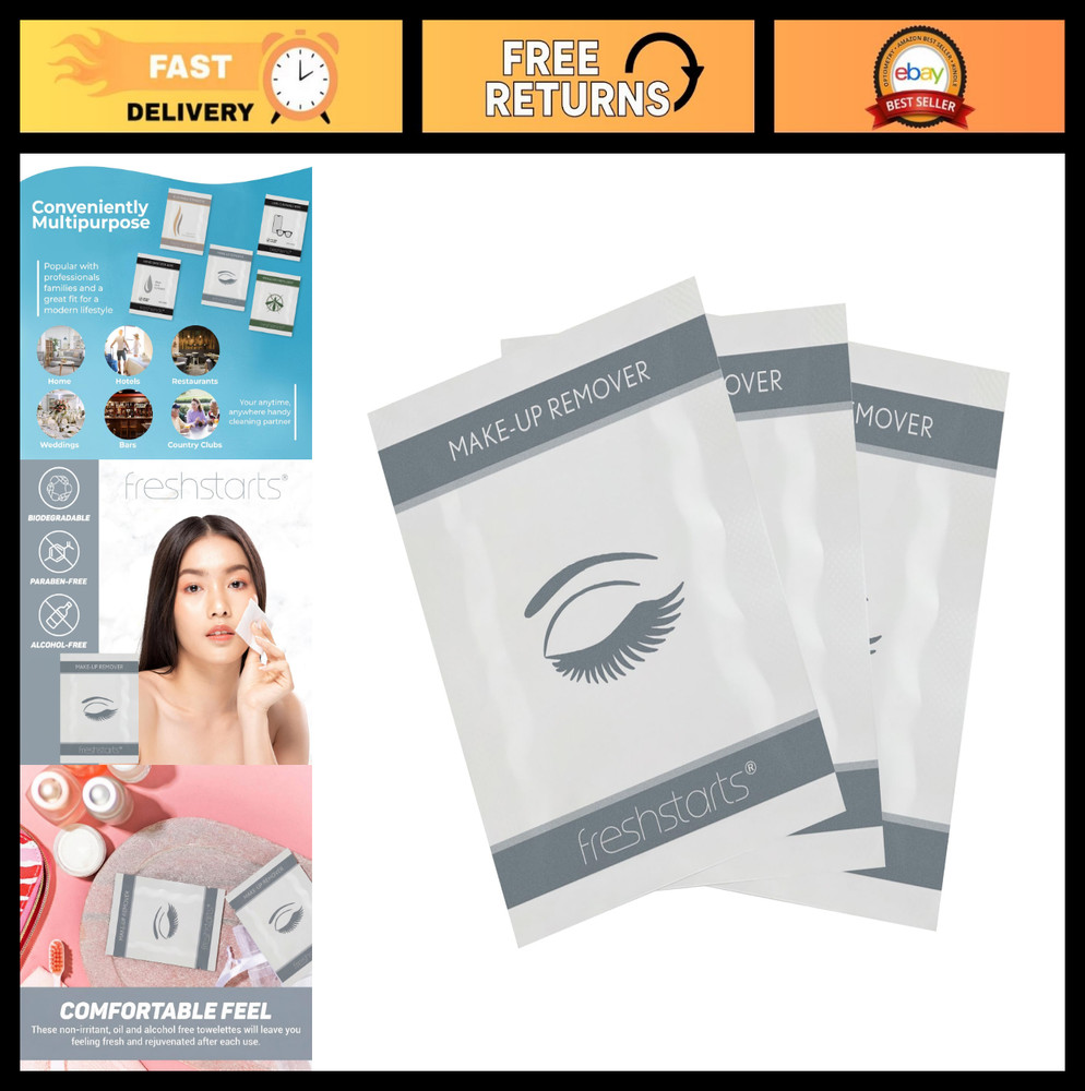 300 Flushable Makeup Remover Towelettes – Gentle, Oil-Free Wipes for Sensitive S