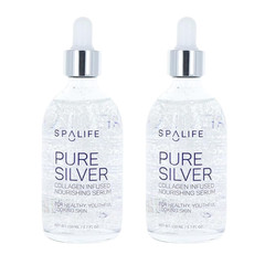 SPA LIFE Pure Silver Collagen Infused Nourishing Serum 3.7 oz Pack of 2