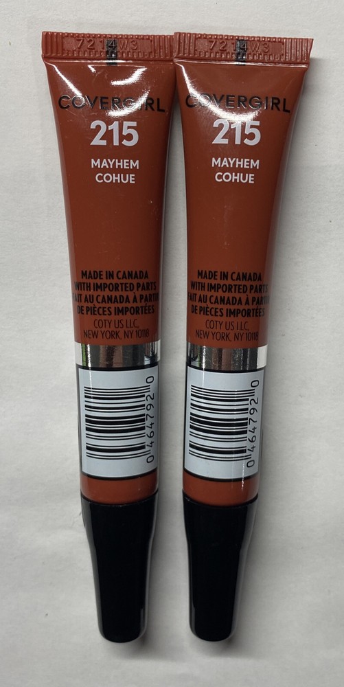 CoverGirl Melting Pout Metallics Gel Liquid Lipstick, Mayhem 215 (2 Pack)