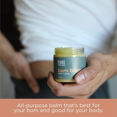 Pure for Men Bum Balm Raw Shea Butter Mint Clove Skin Hydration 3.9oz