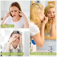 Hercicy 2 Pcs Jade Eye Mask Green Jade Stone Facial Cooling Mask for Alleviate P