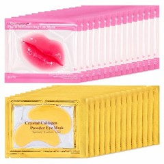 30 Pairs Lip Masks and Eye Masks, 24K Gold 0.03 Ounce (Pack of 30),