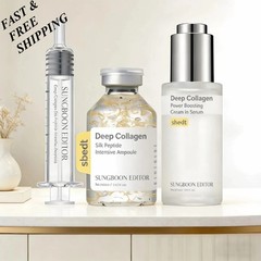 2 SETS-Sungboon Silk Collagen&Peptide Face-Lift Duo: Ampoule+Serum, 8HA, Firming