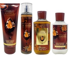 Bath and Body Works Chocolate Amber Mist, Body Wash, Cream & Lotion Lot