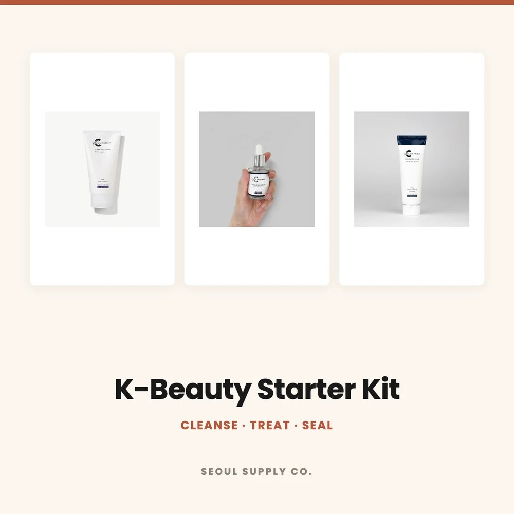 K-Beauty Starter Kit Korean Skincare Set Cleanse Treat Seal Routine Gift Set