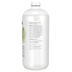NOW Foods Solutions, Vegetable Glycerin, 100% Pure, Versatile 32-Ounce, Clear